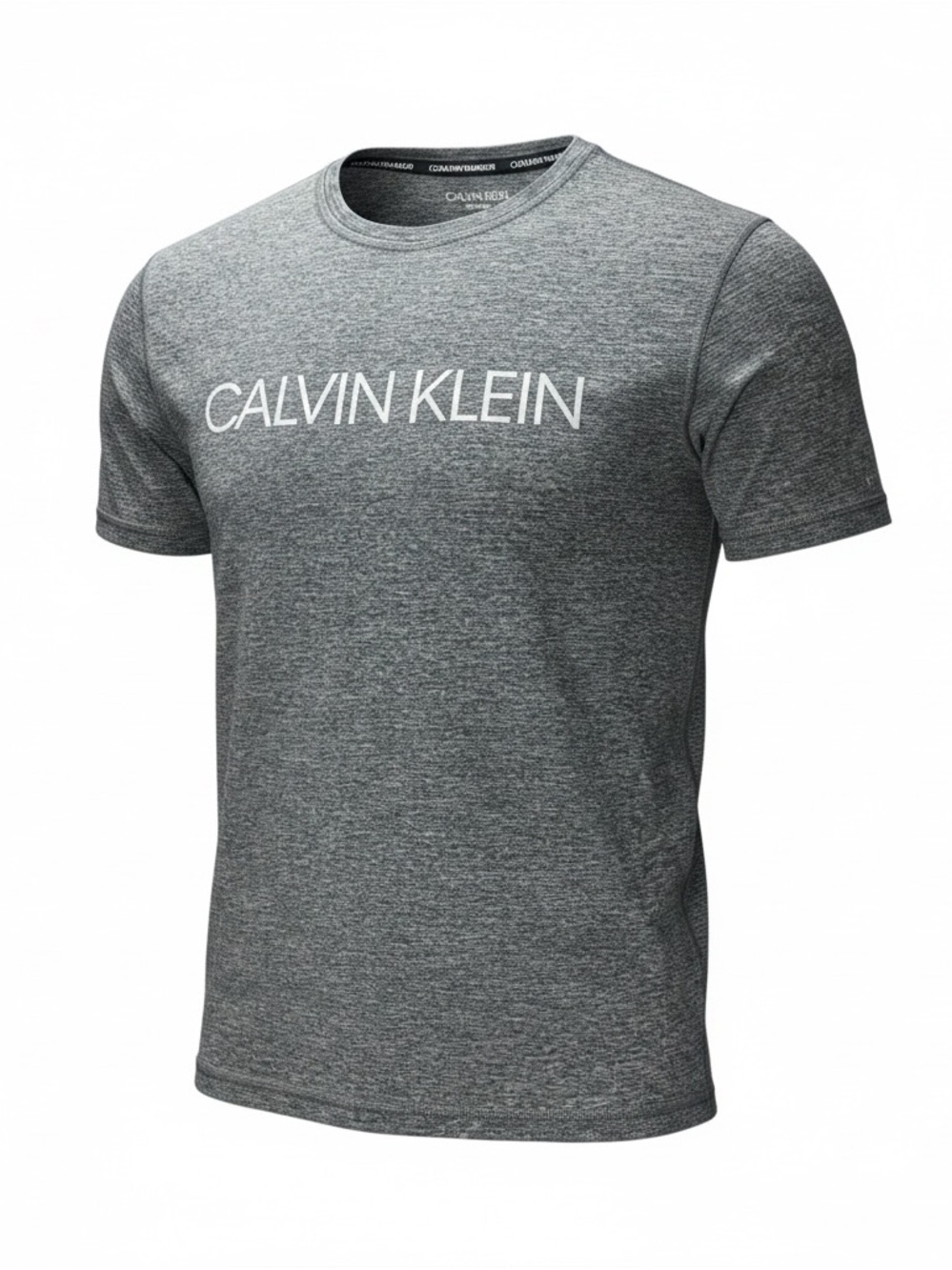 Calvin Klein Heather Gray Logo Short Sleeve Tee